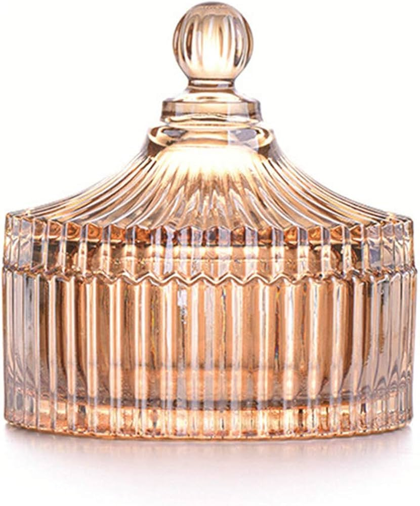 CHOOLD Luxury Colorful Tent Shaped Crystal Candy Jar with Lid,Clear Glass Apothecary Jar Wedding ... | Amazon (US)
