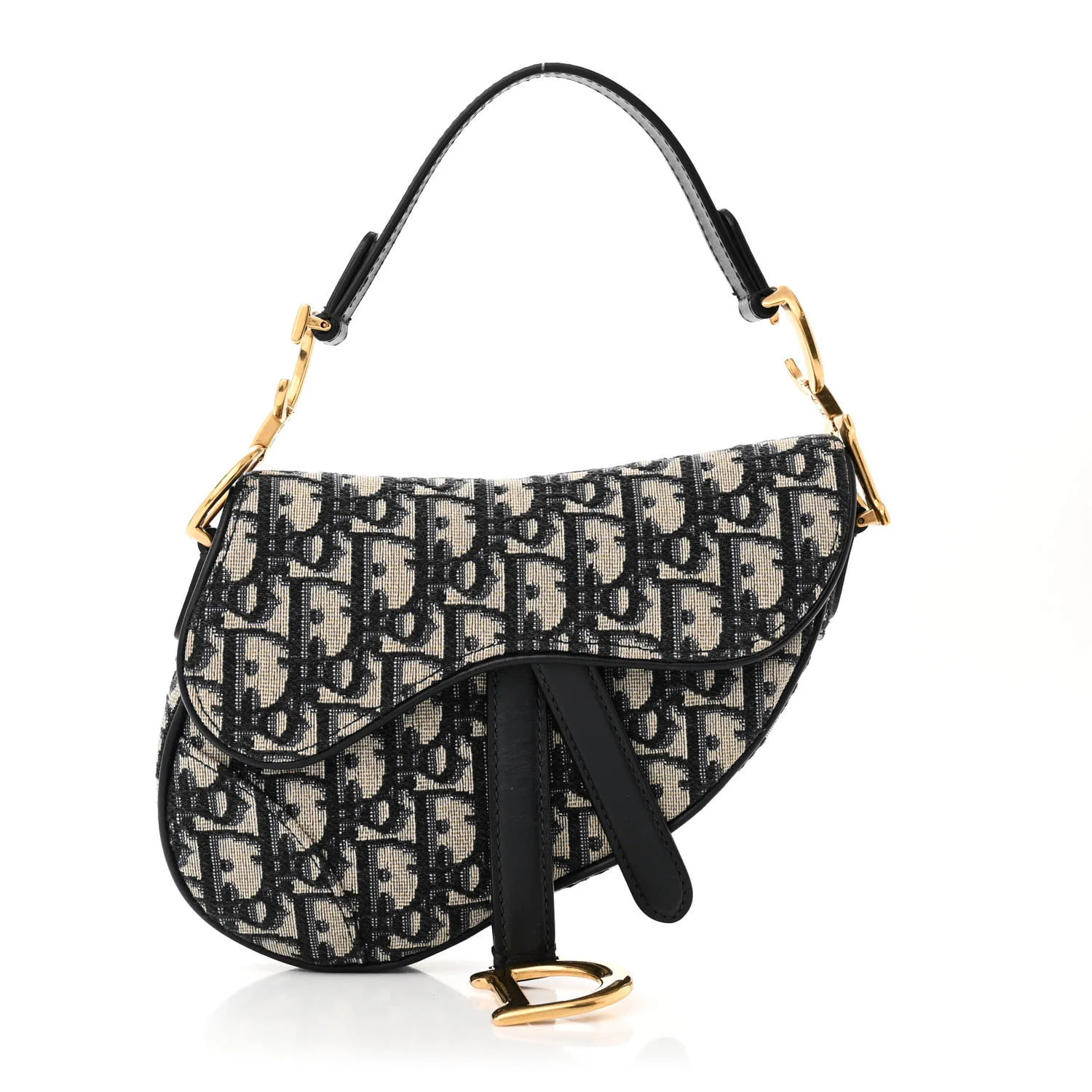 Oblique Mini Saddle Bag Blue | FASHIONPHILE (US)