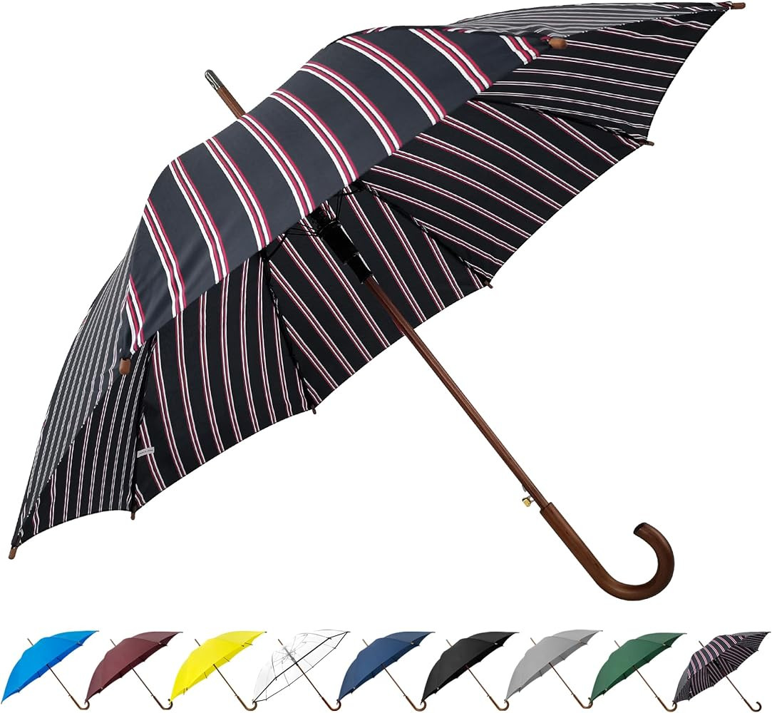 SoulRain 48" Arc Classic Wood Handle Umbrella Auto Open Windproof clear Unbreakable Stick Rain Um... | Amazon (US)