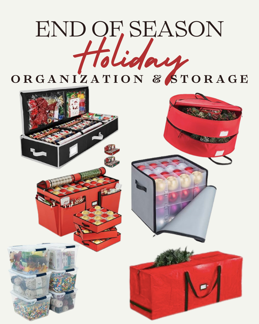 If you're just as eager to take down your decorations as you are to put them up, here are some amazing storage options for keeping them organized for next years decorating!  

 #LTKHoliday #LTKSeasonal #LTKHome