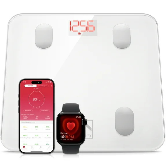 FITINDEX Bluetooth Body Fat Scale, Smart Digital Weight Scale, FSA HSA Eligible, Body Composition... | Walmart (US)