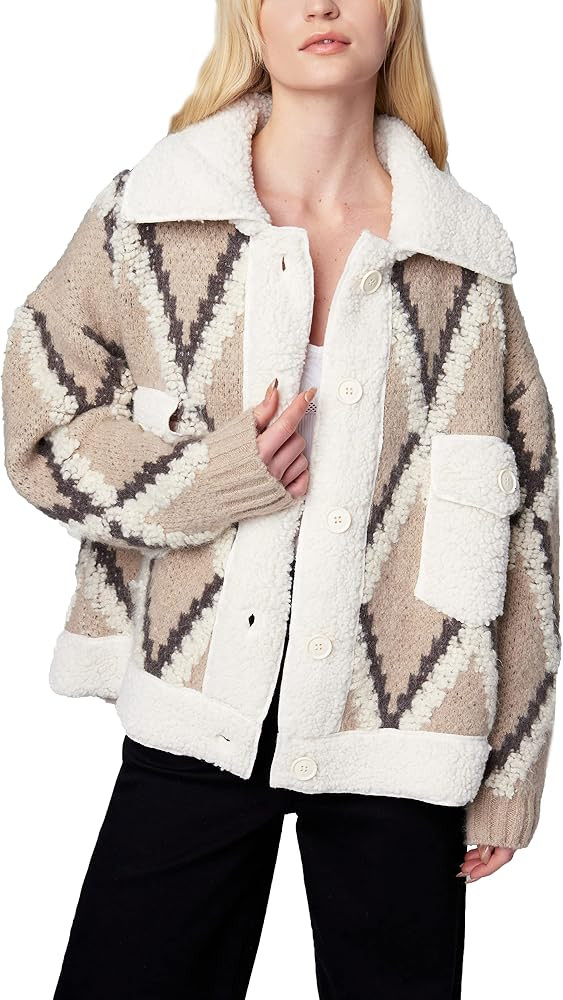 [BLANKNYC] Womens Oversized Sherpa Sweater | Amazon (US)