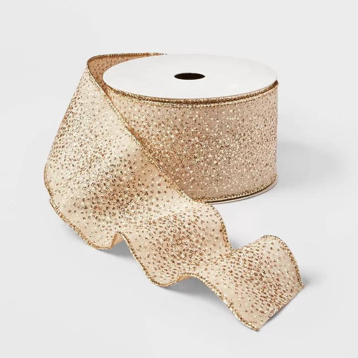 2.5" Polka Dot Ribbon Champagne 21ft - Wondershop™ | Target