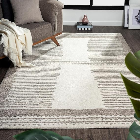 LUXE WEAVERS Moroccan Geometric Brown 5x7 Area Rug | Amazon (US)