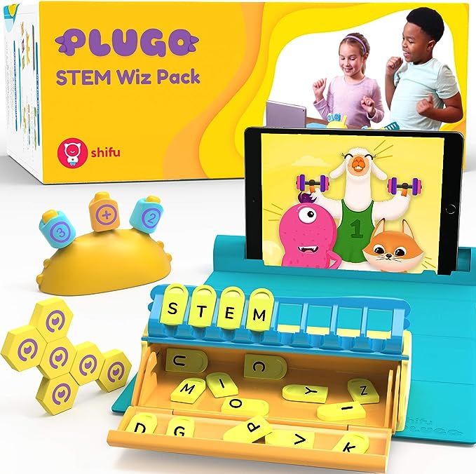 Plugo STEM Wiz Pack by PlayShifu - Count, Letters & Link Kits | Math, Words, Magnetic Blocks, Puz... | Amazon (US)