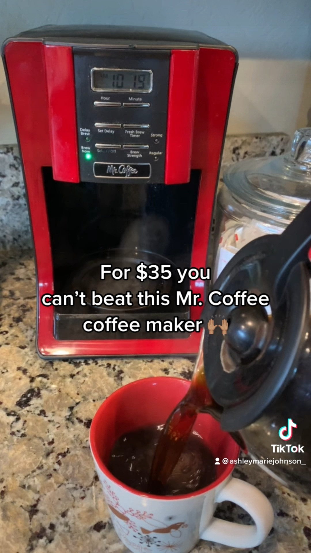 Mr. Coffee 12 Cup Programmable Red Coffee Maker