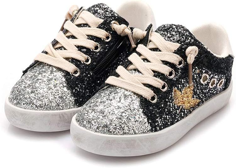 LanXi Girls Bling Sequins Sneakers Breathable Casual Shoes Kids | Amazon (US)