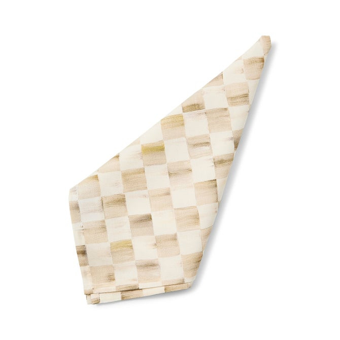 Mocha Check Printed Napkin | MacKenzie-Childs