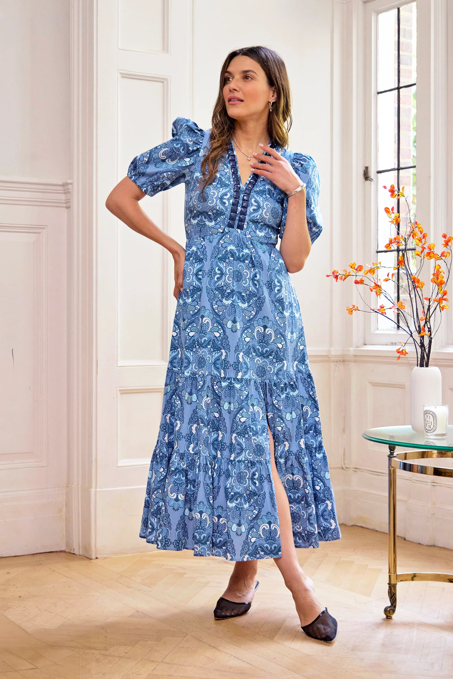Sheridan French I Fall 2025 I Margot Dress in Lapis Lace | Sheridan French
