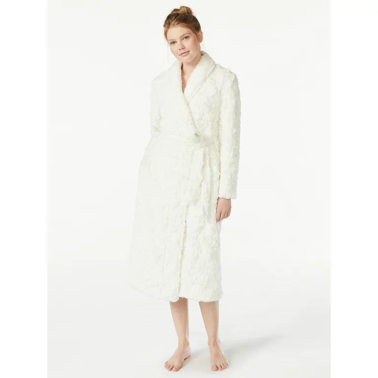 Joyspun Women’s Plush Sleep Robe, Sizes up to 3X | Walmart (US)
