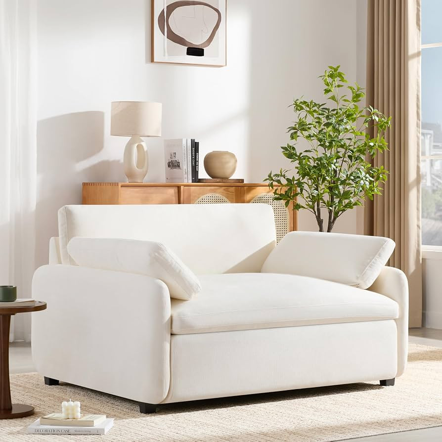 Merax 50 x 43 Oversized Chenille Single Sofa Chair,Wide and Deep Seat Accent Chair,Modern Upholst... | Amazon (US)