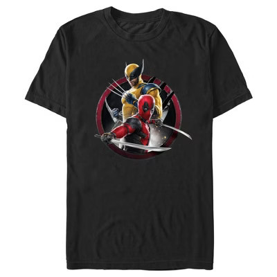 Men's Marvel: Deadpool & Wolverine Badge  T-Shirt - Black - 3X Large | Target