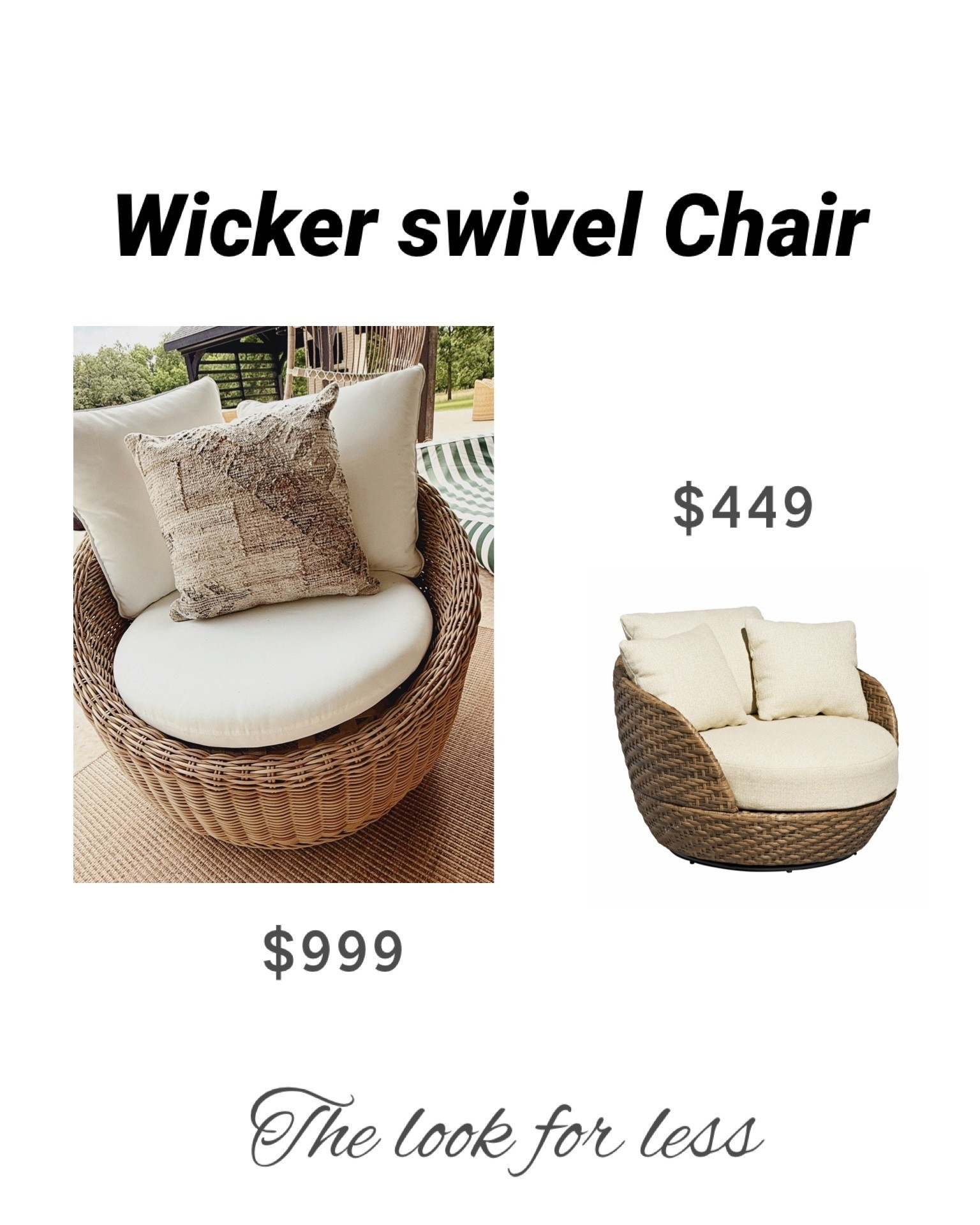 Splurge vs. save outdoor Papasan swivel chair 

#LTKHome #LTKSeasonal