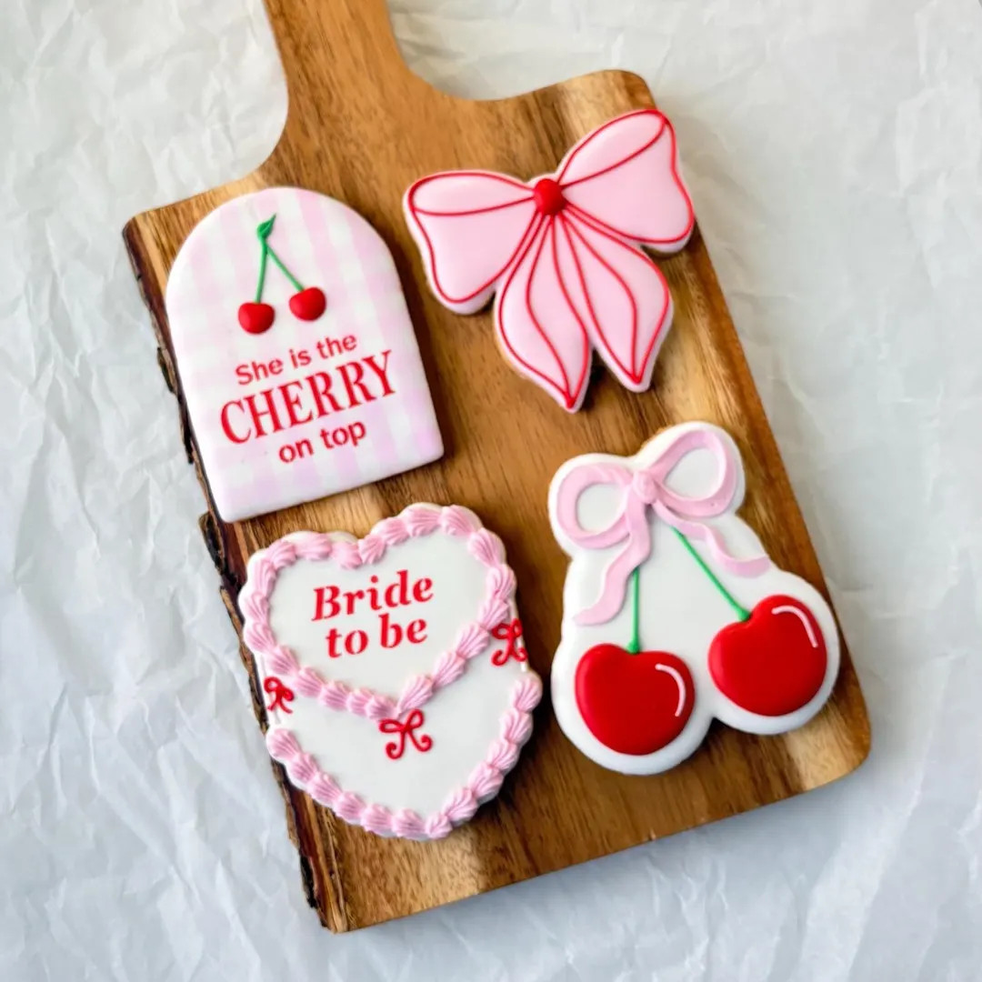 She’s the Cherry on Top Bridal Shower Bachelorette Party Cookies, Bridal Shower Favors, 1 Dozen... | Etsy (US)