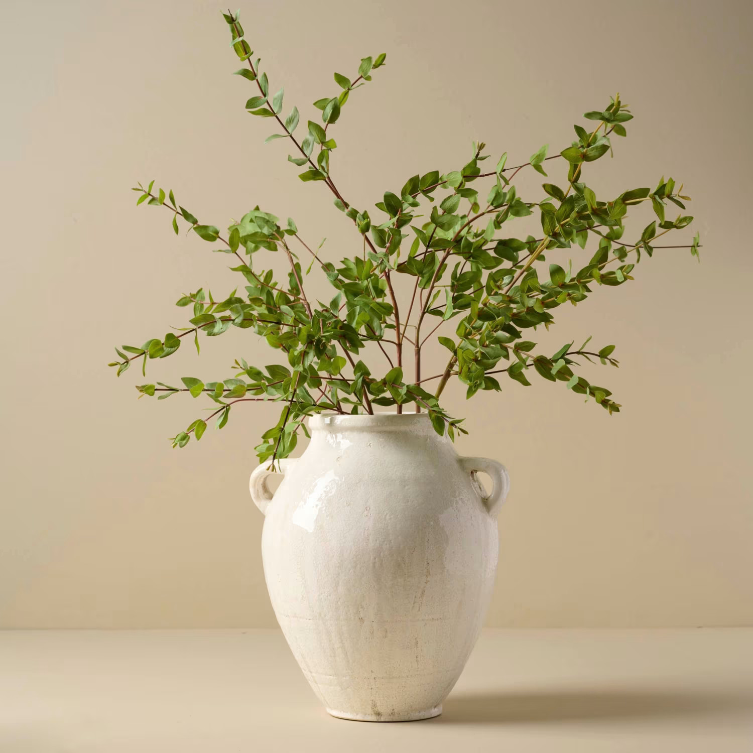 Oversized Distressed White Crackle Vase | Magnolia