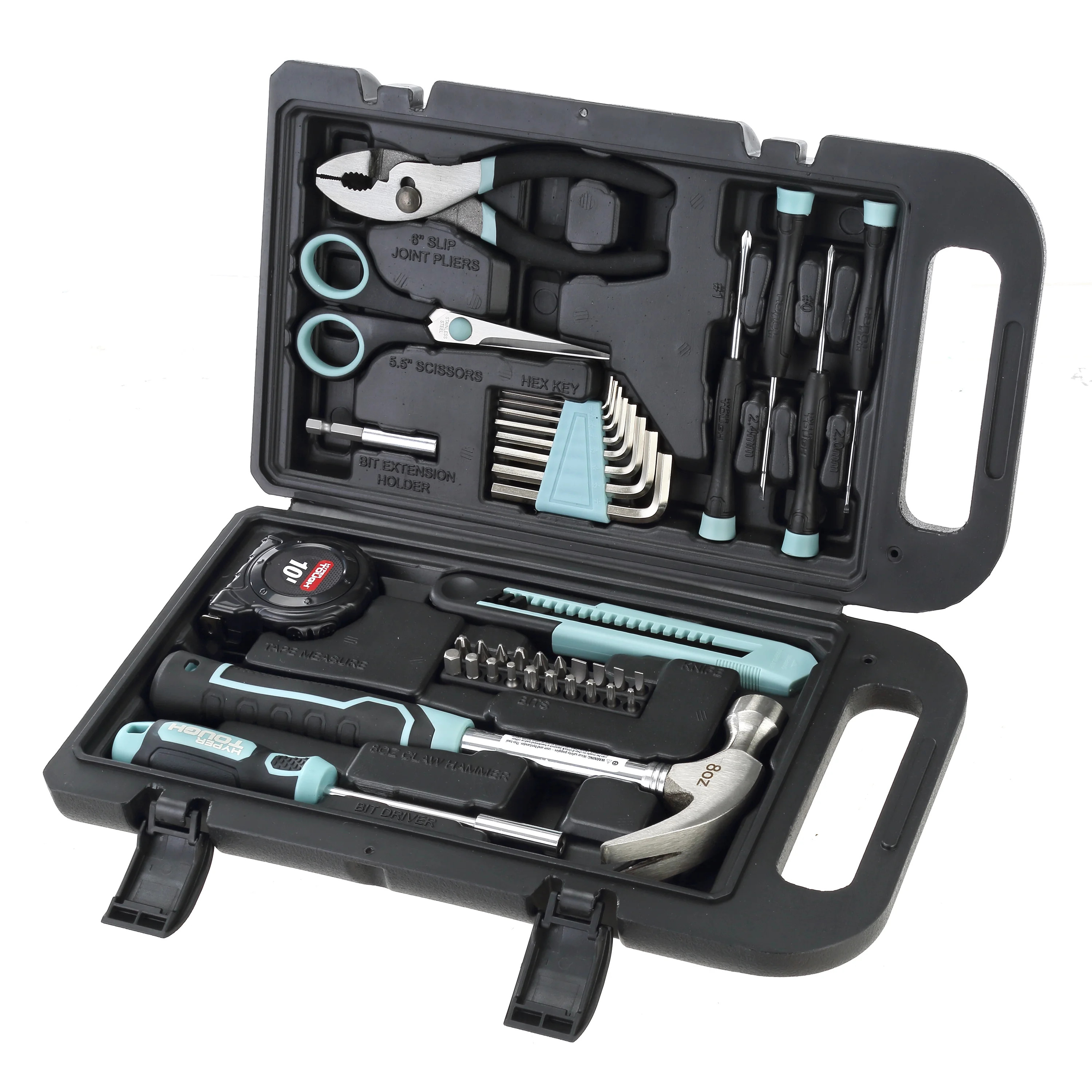 Hyper Tough 40-Piece Seafoam Household Tool Kit for Basic Repairs and DIY Projects | Walmart (US)