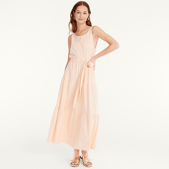 Broken-in jersey tiered maxi dress | J. Crew US