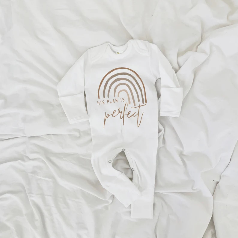 His Plan is Perfect Rainbow Baby Bodysuit Scandinavian - Etsy | Etsy (US)