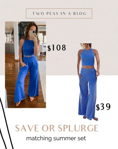 Top selling blue matching set is currently sold out @freepeople
Get the look for less at Amazon 
Size small 

#LTKFindsUnder50 #LTKOver40