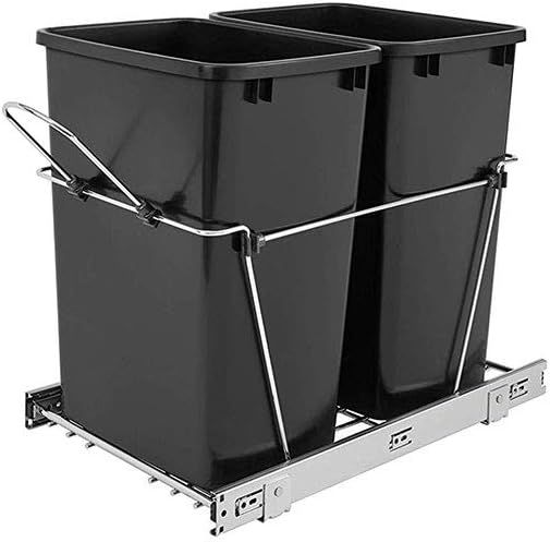 Rev-A-Shelf RV-18KD-18C S Double 35 Quart Sliding Pull-Out Waste Containers Garbage Trash Recycli... | Amazon (US)