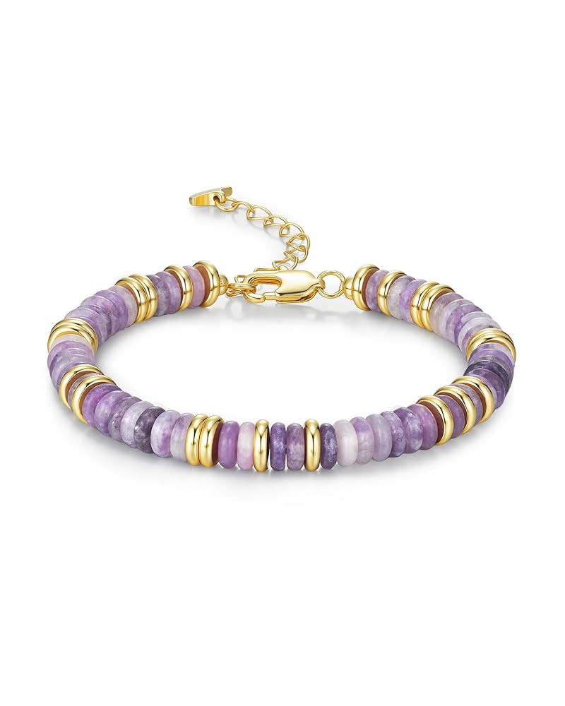 Colorful Gold Bracelets for Women, Stack Bangle Beaded Stone Jewelry Accessories Set for Woman, T... | Amazon (US)