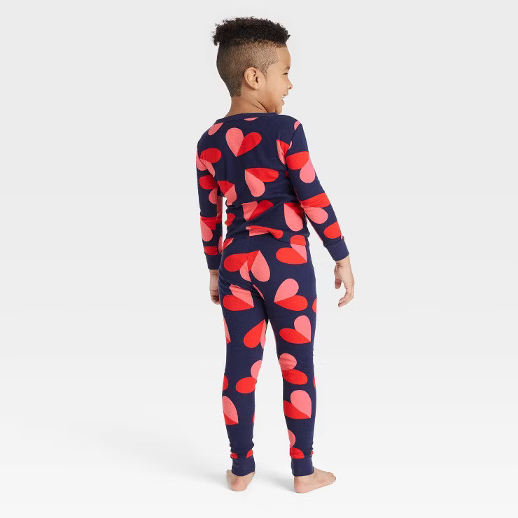Kids' Valentine's Day Hearts Matching Family Pajama Set - Navy | Target