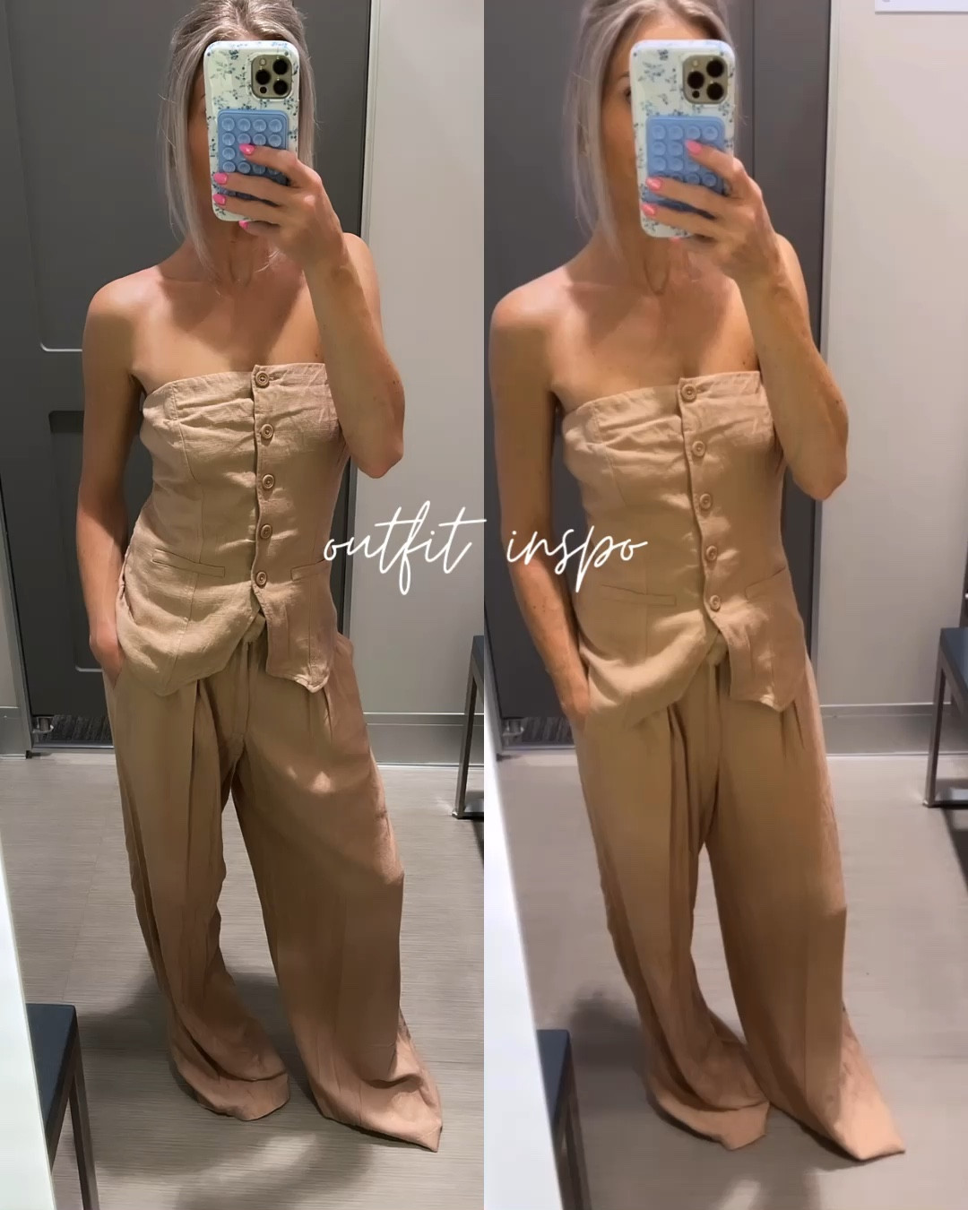 Business casual summer outfit in this two piece linen set ✨ So cute! Effortlessly transition from work to dinner. Petite friendly.

5’1 wearing XXS
Pants are a little long but with heels they’d be perfect. To wear with flats/sneakers use double sided tape to hem or hand sew a few stitches you can remove later 🫶🏼

Summer outfits. Workwear. Business casual. Transitional outfits. Matching sets. Two piece sets. Linen sets. Vacation outfits. Neutral outfits. Petite fashion. Affordable outfits. Target style. Target fashion. 

#LTKVideo #LTKStyleTip #LTKWorkwear