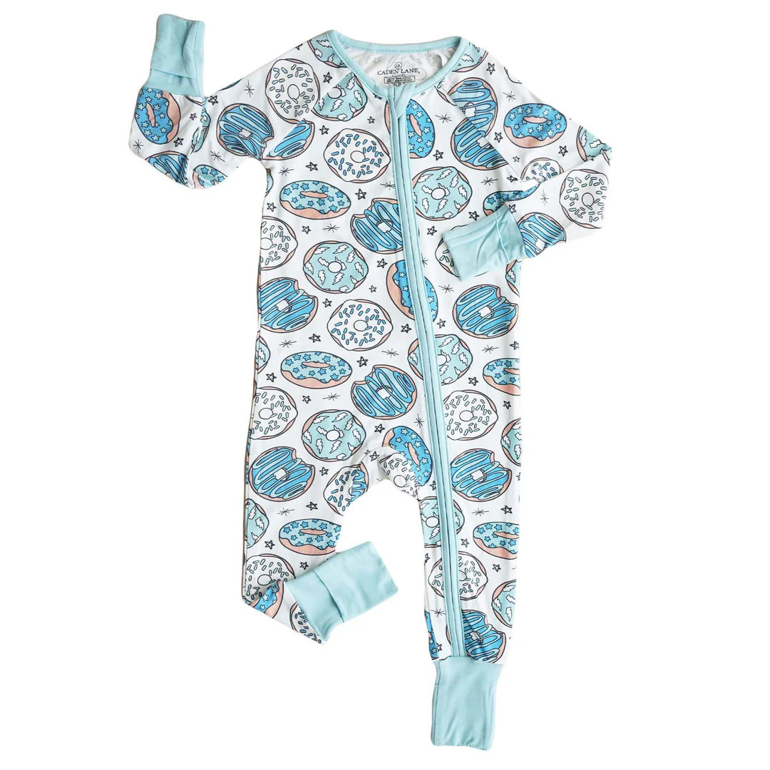 Donut Shop Convertible Zip Romper | Blue | Caden Lane