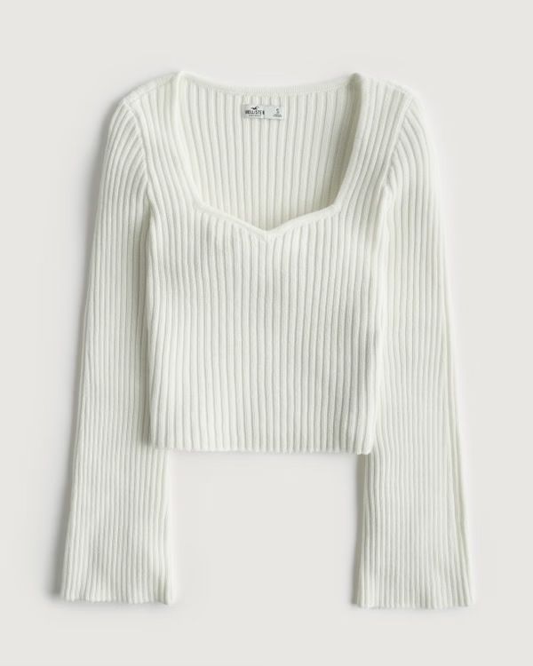 Women's Ribbed Bell Sleeve Sweater | Women's Sale | HollisterCo.com | Hollister (UK)