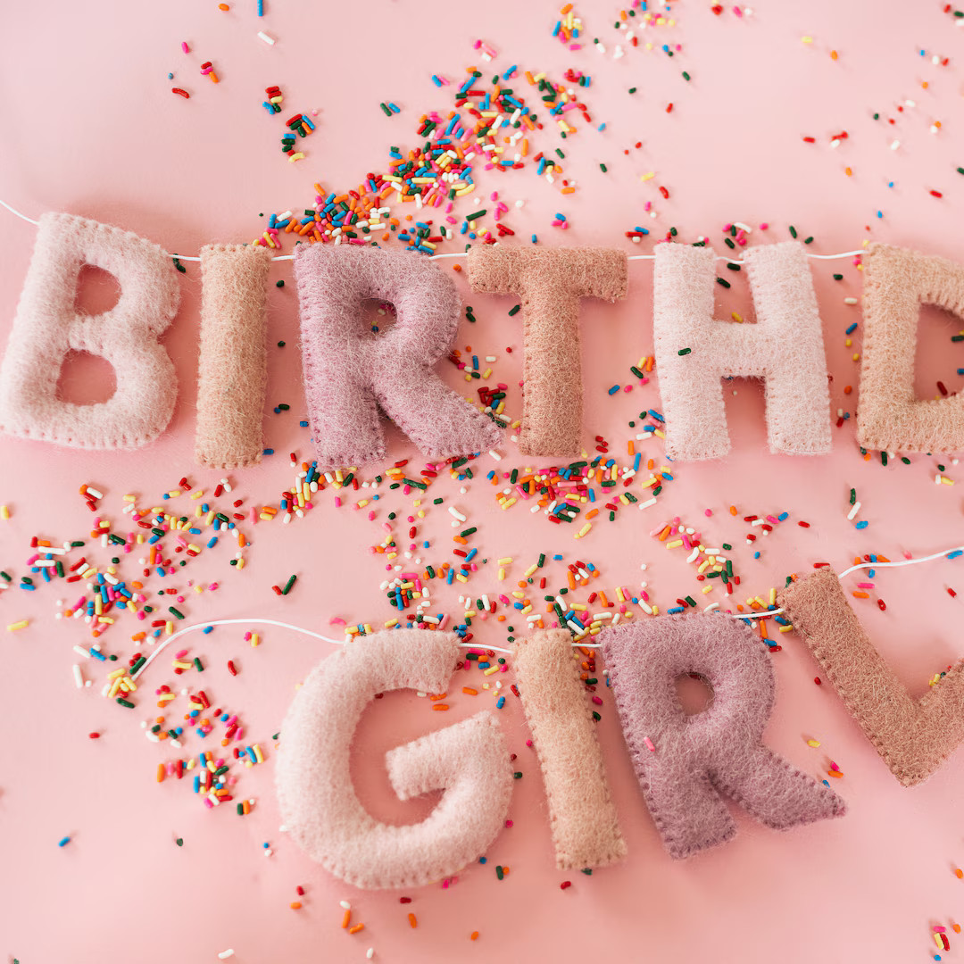 Colorful Happy Birthday Girl Felt Garland, Felt Bunting Birthday Decorations, Kids Birthday Garla... | Etsy (US)