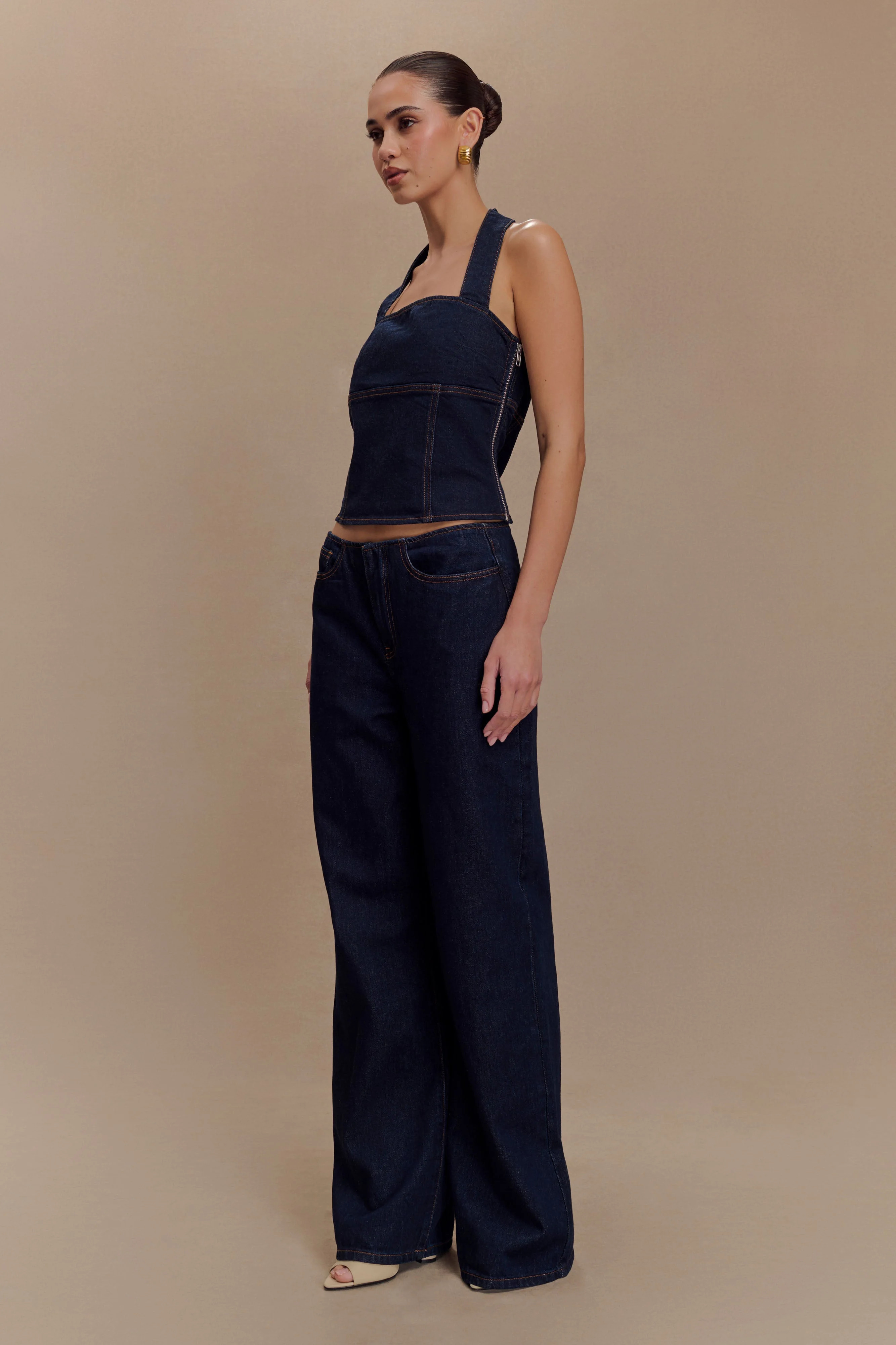 Caitlin Mid Rise Denim Jeans - Indigo Blue | Meshki (APAC)