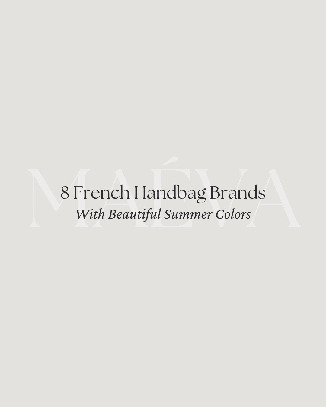 8 French Handbag Brands With Beautiful Summer Colors 👜

During my recent travels throughout France, I had the opportunity to visit several boutiques and ateliers and see many beautiful handbag collections up close! From butter yellow and soft green to powder blue, blush pink, and even orange! There were so many beautiful shades that caught my eye along the way 🌞

Inside this edit, I'm sharing 8 French handbag brands that stood out to me this season, including Ateliers Auguste, Polène, Fleuron, Fauvette, Le Tanneur, Lancaster, Pourchet, and Elleme. From boutique discoveries in Paris to a few colorful favorites currently on my radar, I hope you enjoy this list!

📍 Discover the full edit now live on maevawithamour.com, where you can explore all 8 brands in detail and shop the bags

🤍 You can also find the complete edit, plus more French and European handbag discoveries, on ShopMy @ maevawithamour under ‘French & EU Bags’ - link in bio 

👉 Save this post for your next handbag search, and follow for more French brand discoveries, thoughtful shopping edits, and timeless style inspiration

With Amour, M.

@ATELIERS AUGUSTE @Elleme