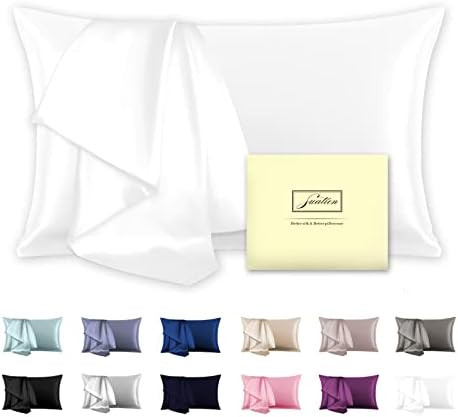 Silk Pillowcase for Hair and Skin,Soft,Breathable and Sliky 100% Queen Silk Pillow Case Set of 2,... | Amazon (US)