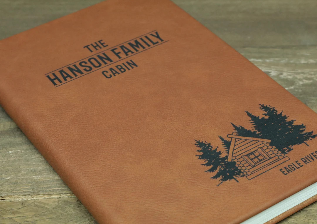 Personalized Cabin Guest Book Engraved Leather Notebook - Etsy | Etsy (US)