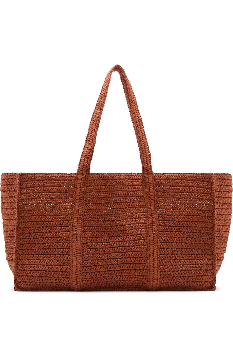 MANGO Woven Paper Basket Bag | Nordstrom | Nordstrom