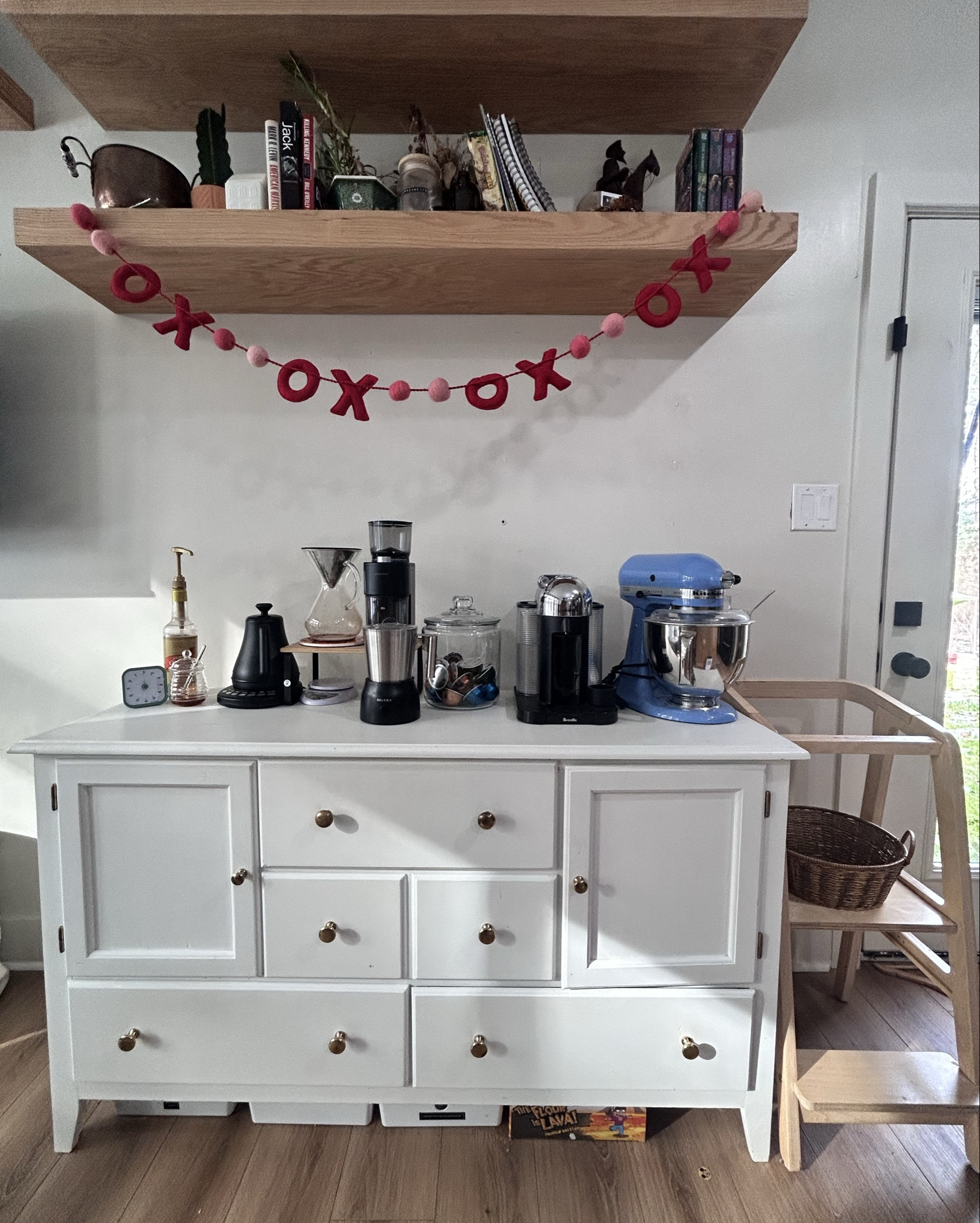 One out of two fully minimized and tidied spots in my entire house currently lol.

I wish I was joking.

But thank God for coffee!

Is the small things in life, right?

Speaking of minimalist, I have approximately three Valentine’s Day decorations. All from the target dollar spot! Would I like more? 
Sure! 
Is this plenty? 
Definitely!

#LTKValentine #LTKmomlife #LTKHome