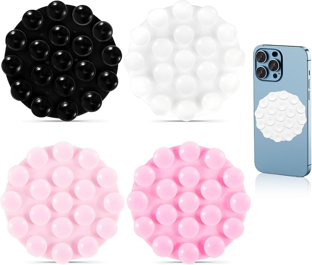 Amazon.com: Vilbocr 4PCS Double Sided Suction Phone Mount,Round Non Slip Suction Cup Mount,Silico... | Amazon (US)