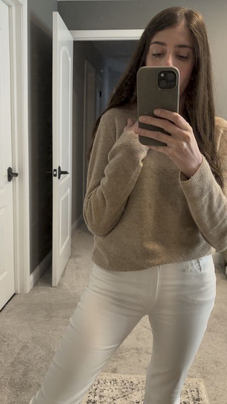 One of my favorite purchases this last year! The coziest cashmere sweater!! Perfect transition piece for spring.
Bought several as holiday gifts.

Spring outfit 
Jeans 
Travel outfit 
Summer outfit 
Cashmere 
Sweaters 
Tops
Workwear 
Quince finds
Cozy outfit 
Home 
Home decor 



#LTKfindsunder50 #LTKworkwear #LTKSeasonal