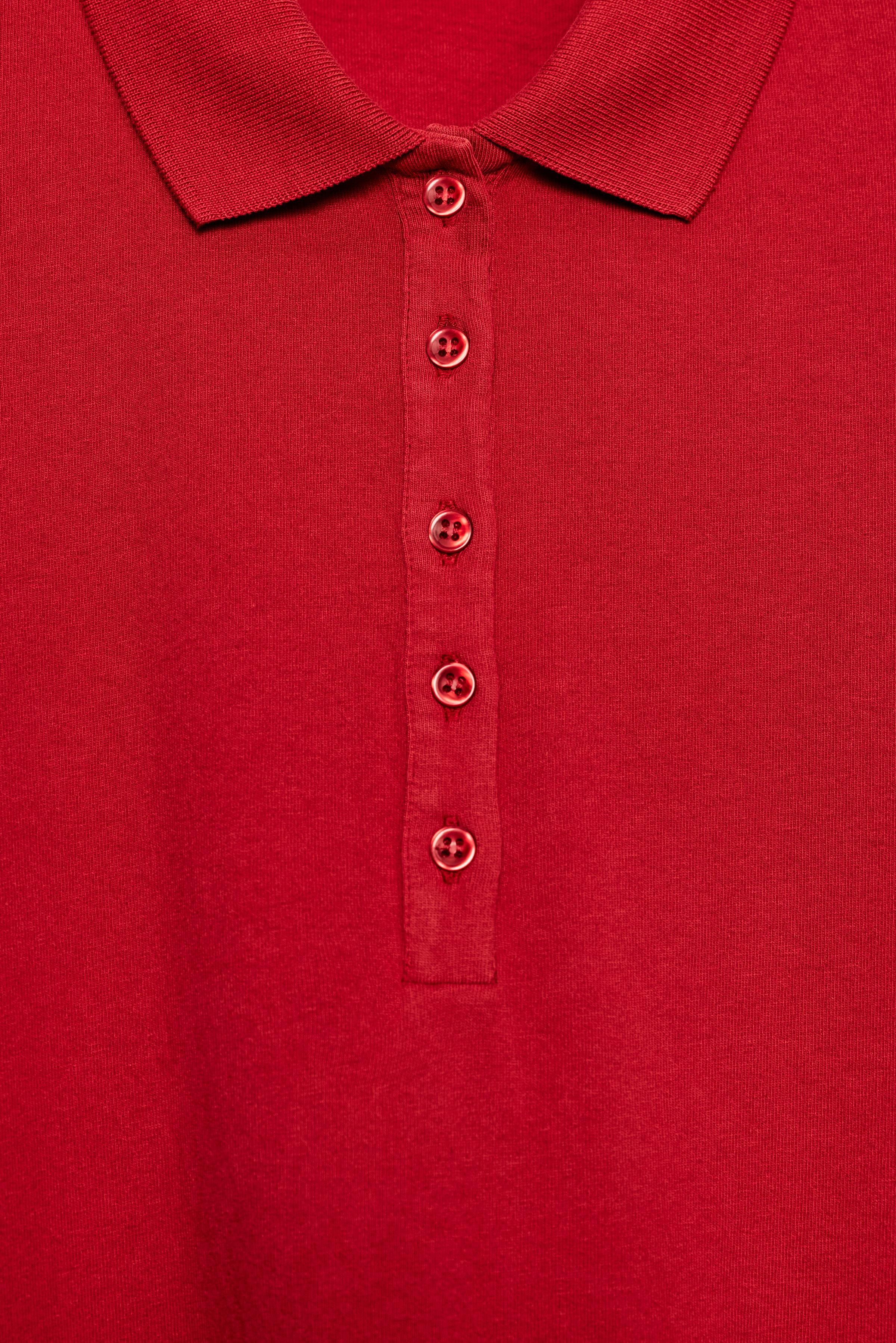 Model height: 177 cmPolo shirt crafted from cotton yarn. Featuring a regular collar, long sleeves... | Zara UK