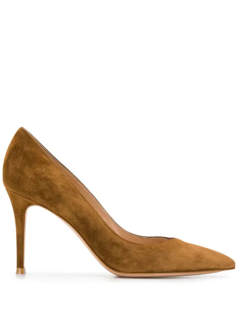 Gianvito Rossi Suede Pointed Pumps - Farfetch | Farfetch Global