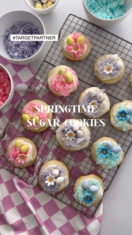 #ad  Let’s make Springtime Sugar Cookies!  These sweet little cookies are made super simple with the help of @bettycrocker cookie mix & rich and creamy frosting. 

Simply mix the cookie dough, roll into balls & bake.  While they bake, mix food coloring into bags of coconut shreds & shake to combine.  Frost the cookies, add a bed of coconut & top with cute spring themed decorations.  I chose chocolate eggs and sugar flowers.  

I love that Betty Crocker baking mixes have no high fructose corn syrup & no artificial sweeteners.  Get a head start to homemade baking with Betty any season!  

Shop the ingredients now @Target 

#baking #cookies #Target #TargetPartner #BettyCrocker #spring #parties #desserts 