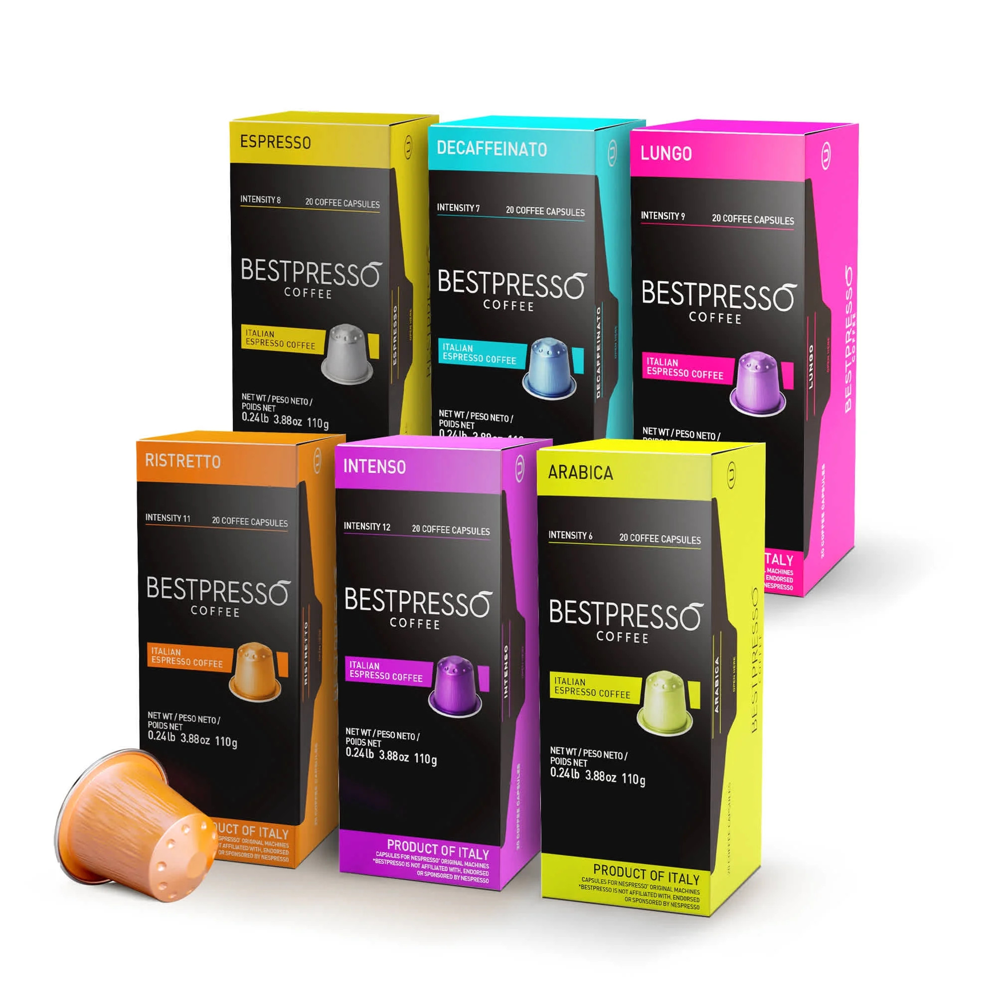 Bestpresso Coffee for  OriginalLine Machine 120 pods Certified Genuine Espresso Variety Pack incl... | Walmart (US)