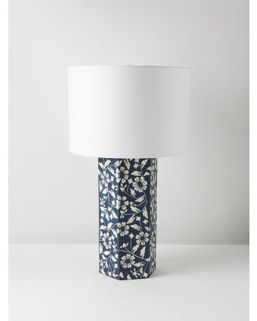 32in Bone Inlay Floral Base Table Lamp | HomeGoods