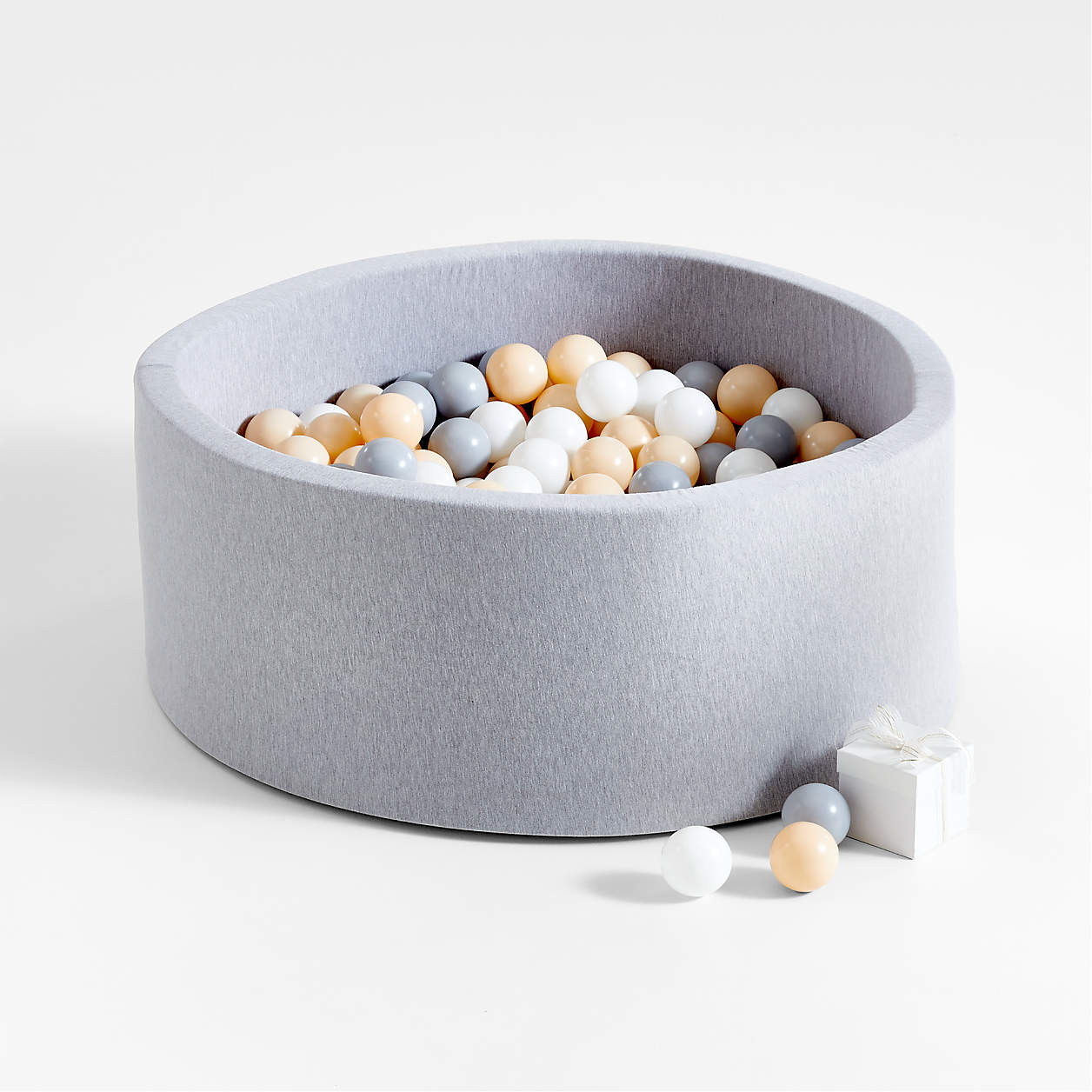 Baby and Toddler Light Grey Pop-Up Ball Pit with Neutral Balls + Reviews | Crate & Kids | Crate & Barrel