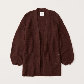 Puff Sleeve Long Cardigan | Abercrombie & Fitch (US)