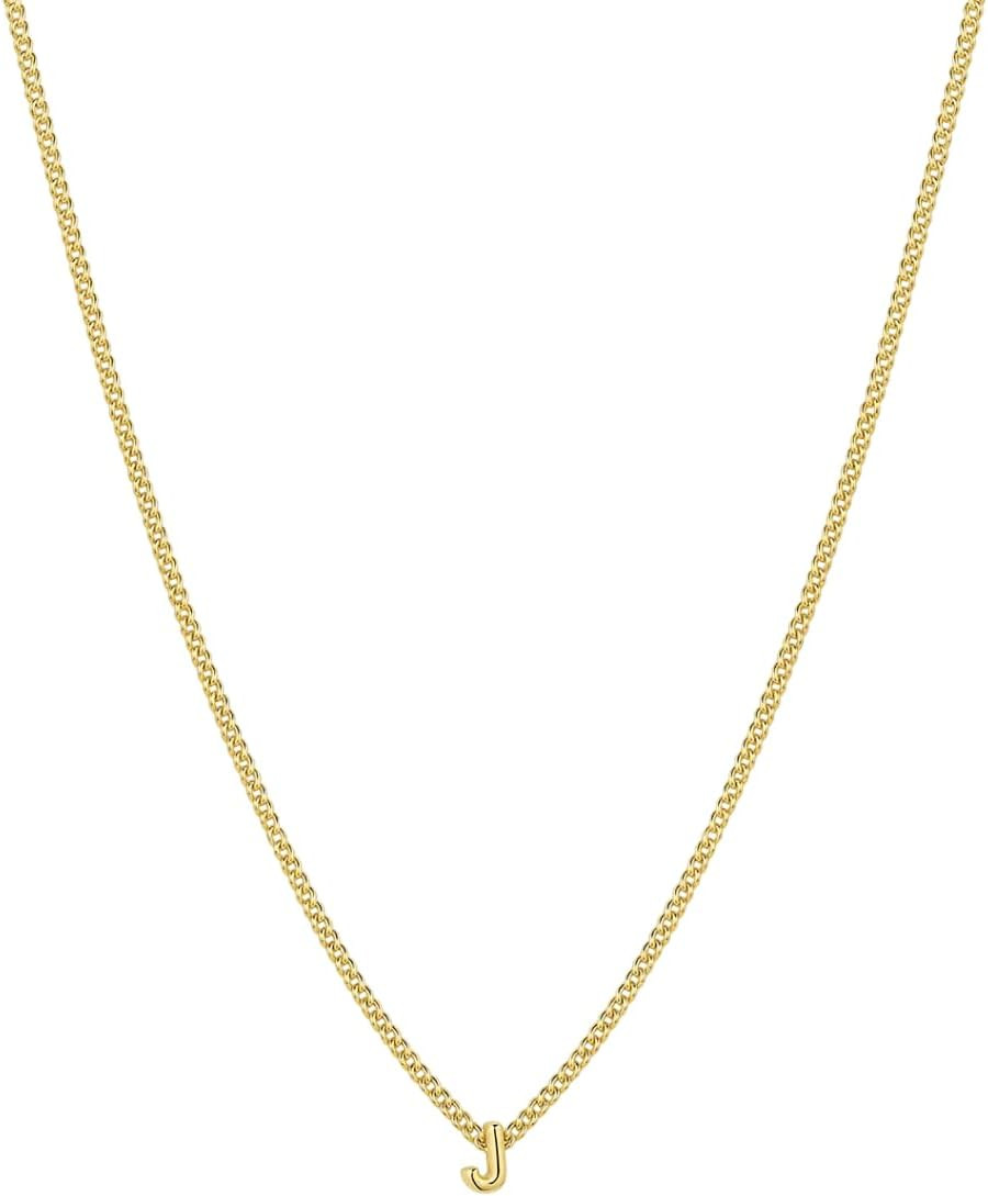 gorjana - Wilder Mini Alphabet Necklace - 18k Gold-Plated or Silver-Plated Brass - Personalized Initial Charm - Secure Closure, Adjustable Length - Timeless Elegance | Amazon (US)