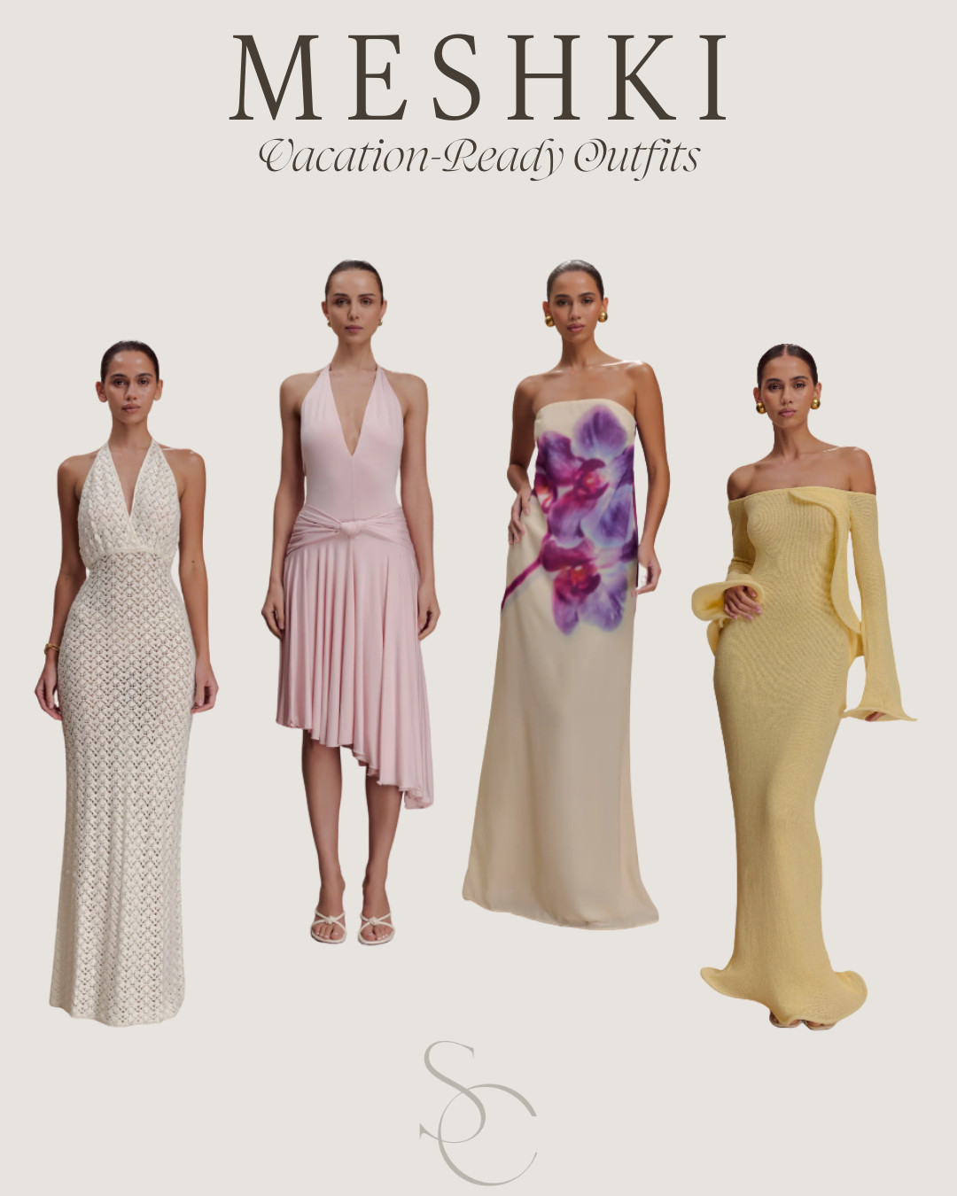 Flowy silhouettes, soft pastels, and statement moments that feel effortless yet unforgettable. These are the dresses I’d pack for a dreamy escape.

#VacationReady #ResortWear #MeshkiStyle #SummerElegance #ResortChic #VacationOutfits 

 #LTKgrwm #LTKBeauty #LTKTravel