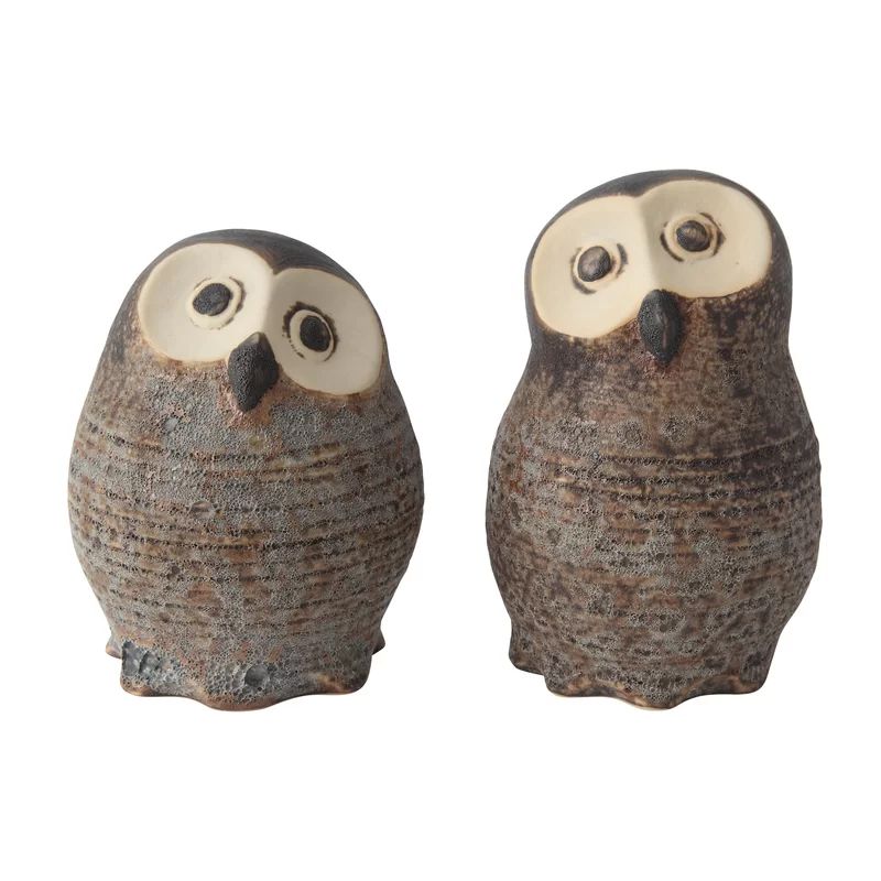 2 Piece Palmea Stoneware Owl Figurine Set | Wayfair North America