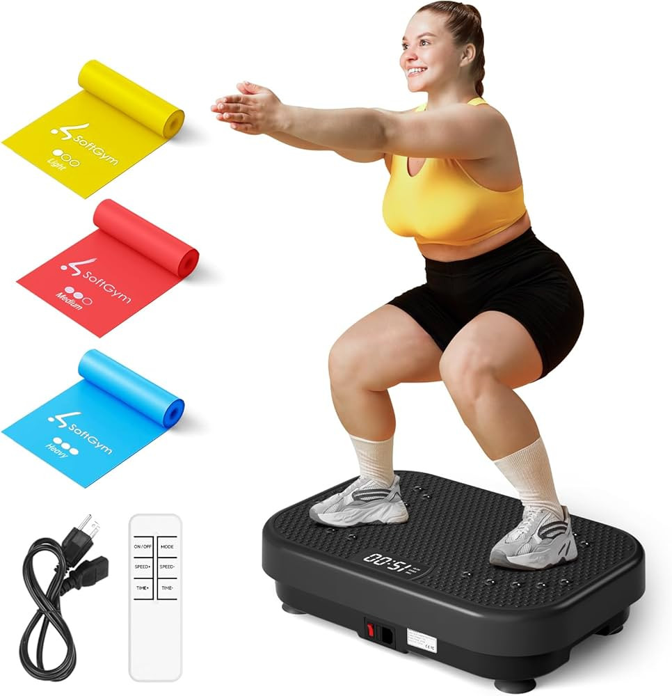 SoftGym Vibration Plate Exercise Machine for Lymphatic Drainage,Power Vibrate Stand Shake Board 4... | Amazon (US)