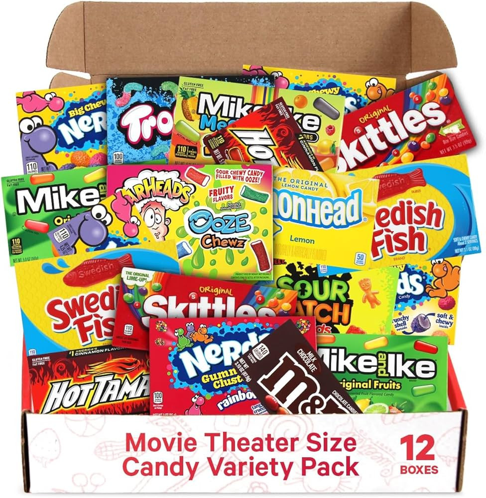Movie Theater Candy Variety Pack - 12 Large Movie Candy Boxes Variety Pack Bulk | Amazon (US)